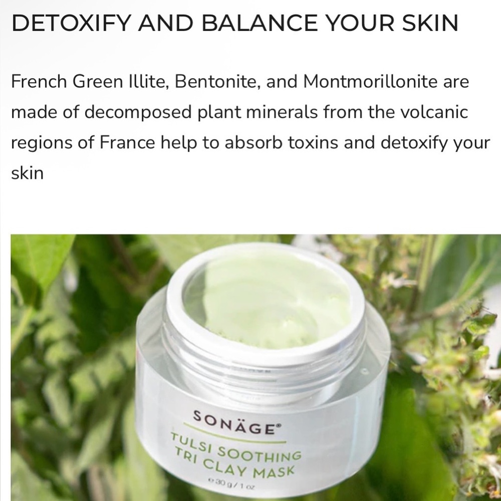 Tulsi Soothing Tri Clay Mask Full Size New In Box Retail $48 NEW - Picture 7 of 9